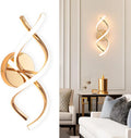 EIDISUNY Wall Lamp LED Gold Modern Elegant Spiral Indoor Wall Lights for Bedside Bedroom Living Room Hallway Wall Lighting Fixture Warm White Light 24W