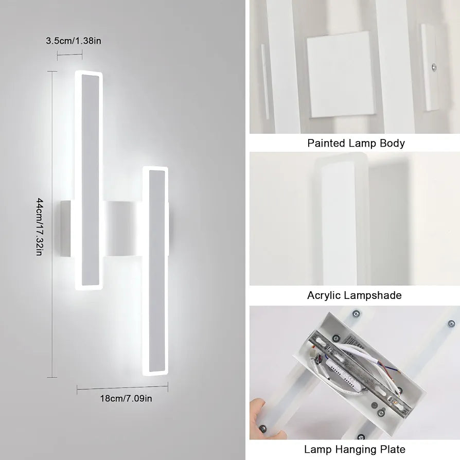 DELIPOP Indoor Led Wall Lights 32W 3600LM, 3 Adjustable Color Temperature