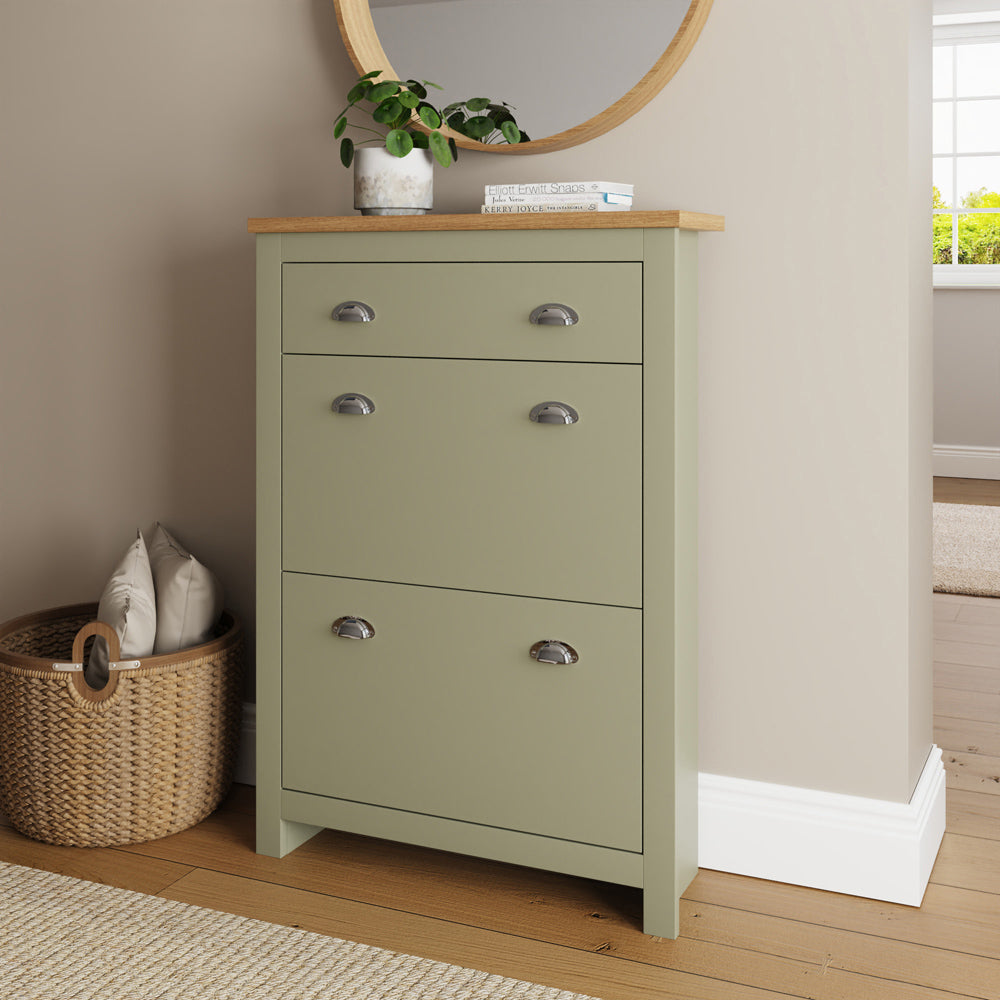 2 DOOR SINGLE DRAWER SHOE CABINET