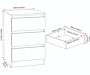 Malvern 3 Drawer Bedside - Urban Snow