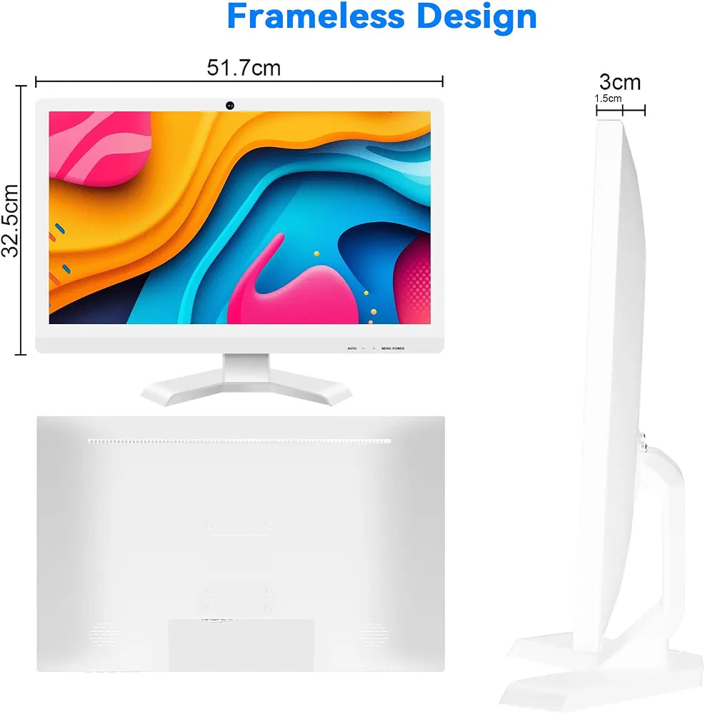 22 inch Touch Screen Monitor with Webcam FHD 1920x1080P Computer Monitor FreeSync HDR HDMI Ports Eye Care Frameless