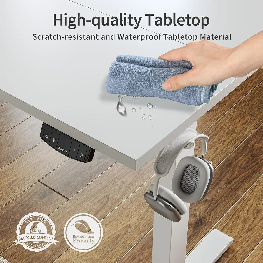 Agilestic 48 * 24 Inch Height Adjustable Electric Standing Desk, White