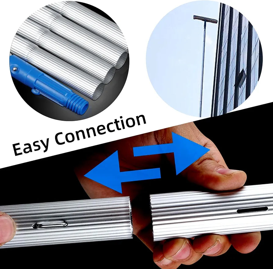 Photovoltaic Panel Cleaning Tool, 5~10M Adjustable Window Cleaning Pole, Water Fed Telescopic Brush, Solar Panel Spray Washer, Cleaning Broom with 35/55cm 180° Rotatable Brush Head 
