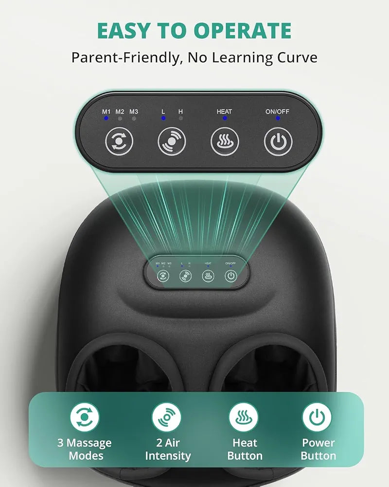 Medcursor Foot Massager Machine with Heat, Deep Kneading Air Compression Feet Massager, Shiatsu Foot Massage for Home or Office Use,Gifts for Women and Men 