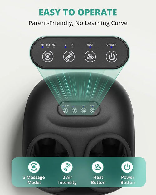 Medcursor Foot Massager Machine with Heat, Deep Kneading Air Compression Feet Massager, Shiatsu Foot Massage for Home or Office Use,Gifts for Women and Men 