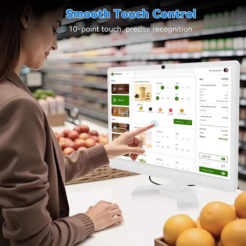 22 inch Touch Screen Monitor with Webcam FHD 1920x1080P Computer Monitor FreeSync HDR HDMI Ports Eye Care Frameless