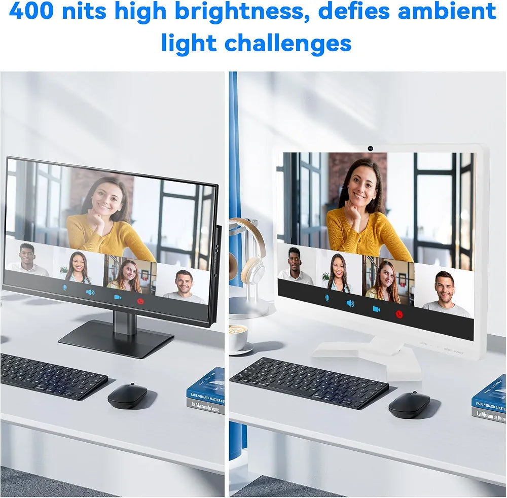 22 inch Touch Screen Monitor with Webcam FHD 1920x1080P Computer Monitor FreeSync HDR HDMI Ports Eye Care Frameless