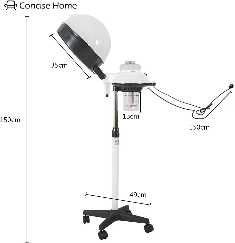 Salon Home Professional Hair Steamer and Conditioning Machine with Rolling Floor Stand