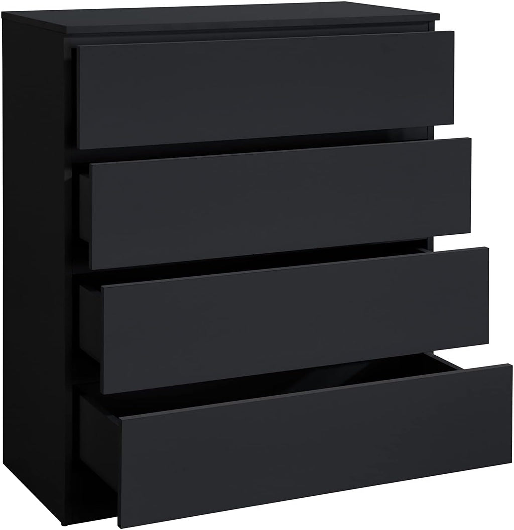 Oslo 4 Drawer Black Chest of Drawers