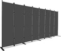 8-Panel Indoor Room Divider Folding Privacy Screen 402Wx183Hcm Grey