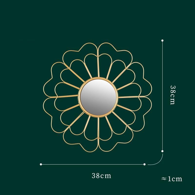 Decorative Wall Mirror Hanging Home Wall Decoration Ornament for Home Room Hallway Office Garden Decor (D)
