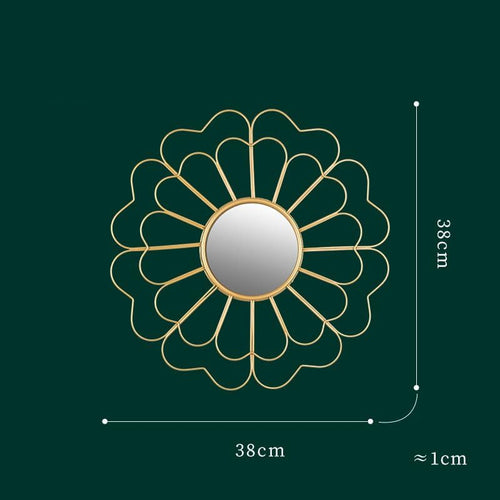 Decorative Wall Mirror Hanging Home Wall Decoration Ornament for Home Room Hallway Office Garden Decor (D)