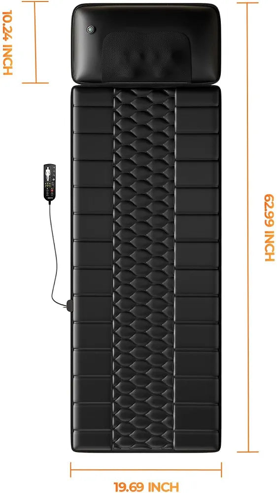 PU Leather Full Body Massage Mat with Heat, Without Foot Massager