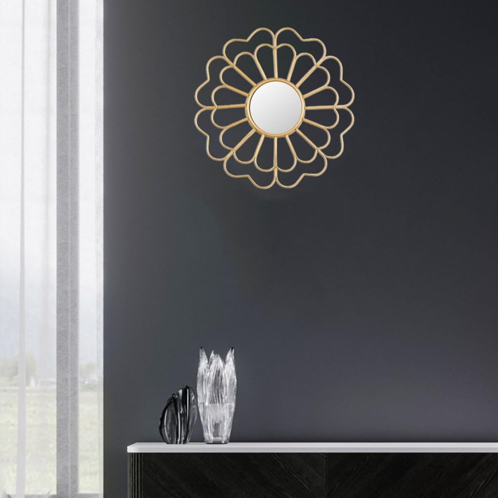 Decorative Wall Mirror Hanging Home Wall Decoration Ornament for Home Room Hallway Office Garden Decor (D)