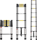 Telescopic Ladders - 8.5Ft 2.6M Telescoping Extendable Aluminium Folding Extension Extendable Portable 9 Steps 150kg Capacity Loft Collapsible