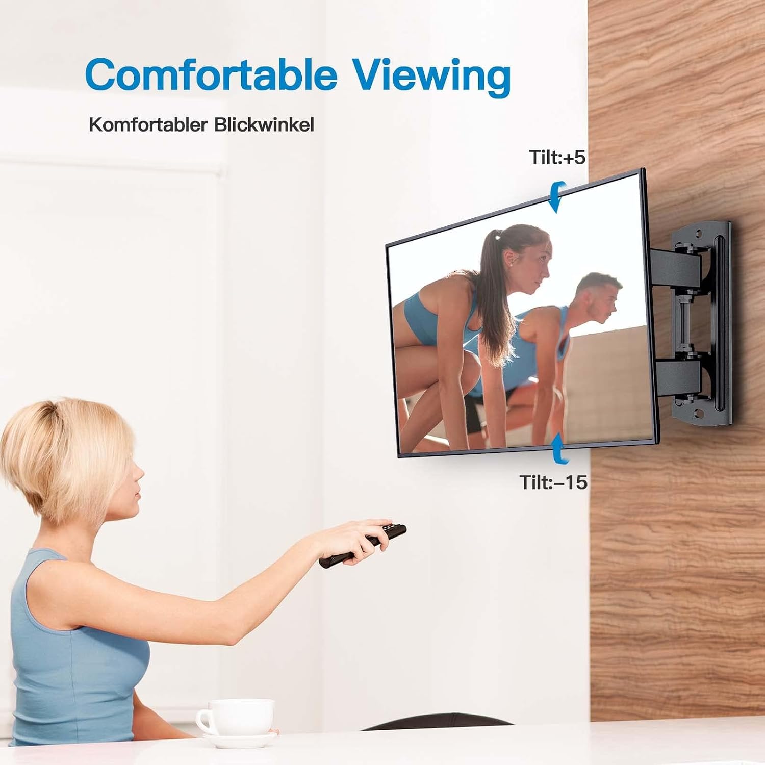 PERLESMITH TV Wall Bracket 13–42" 20kg Weight Capacity Max VESA 200x200mm, Solid and Sturdy TV Mount with Swivel Tilt Level Tool and Cable Ties  PSSFK1