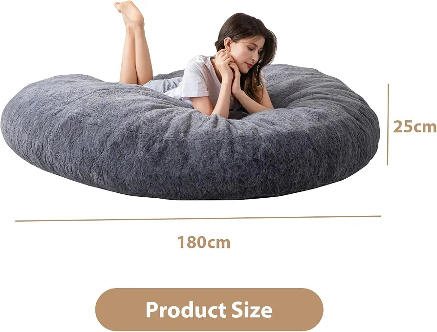 MAXYOYO Bean Bag Bed - Convertible Folds from Bean Bag Chair to Bed - Large Sofa with Plush Cover and Fluffy Filling Included for Adult, Guest 
