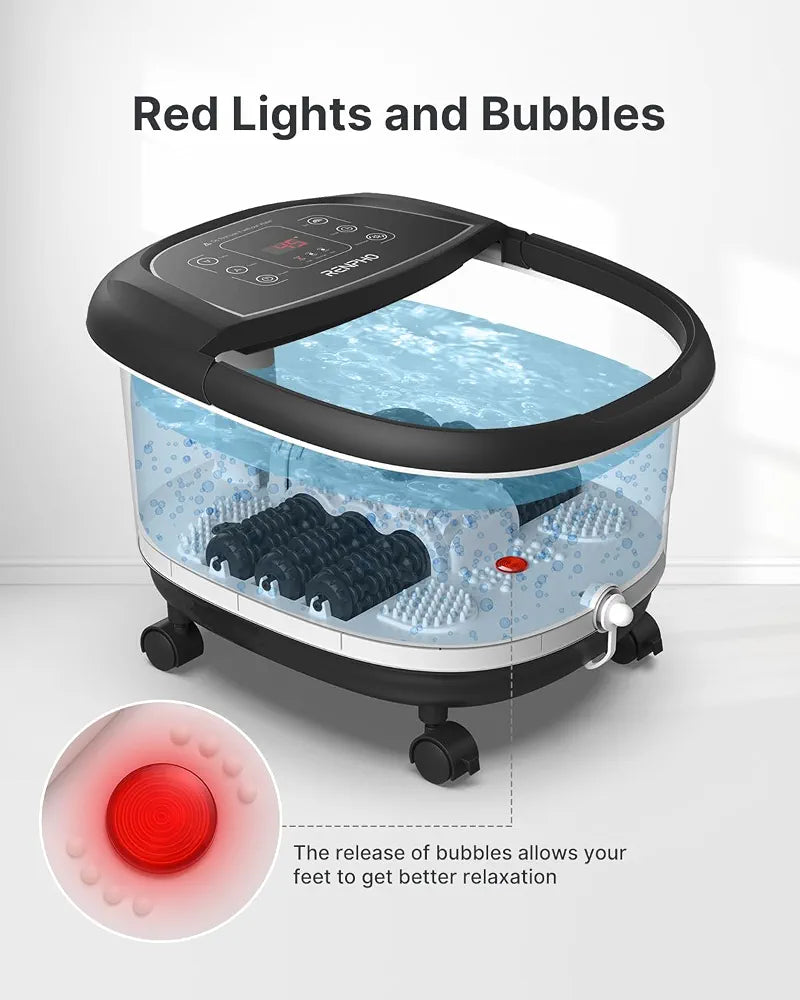 RENPHO Foot Spa and Massager with Heater,Foot Massager,Foot Bath,Deep Black