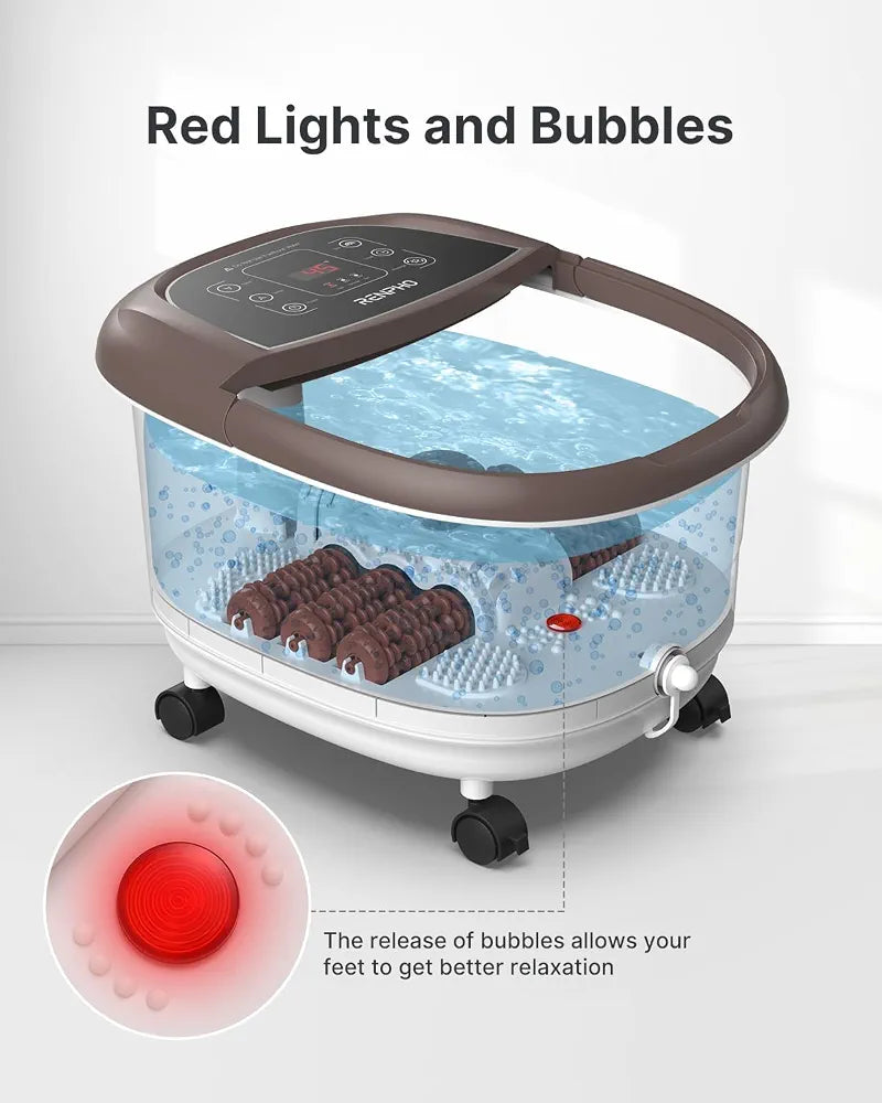 RENPHO Foot Spa and Massager with Heater, Foot Massager, Foot Bath, Brown