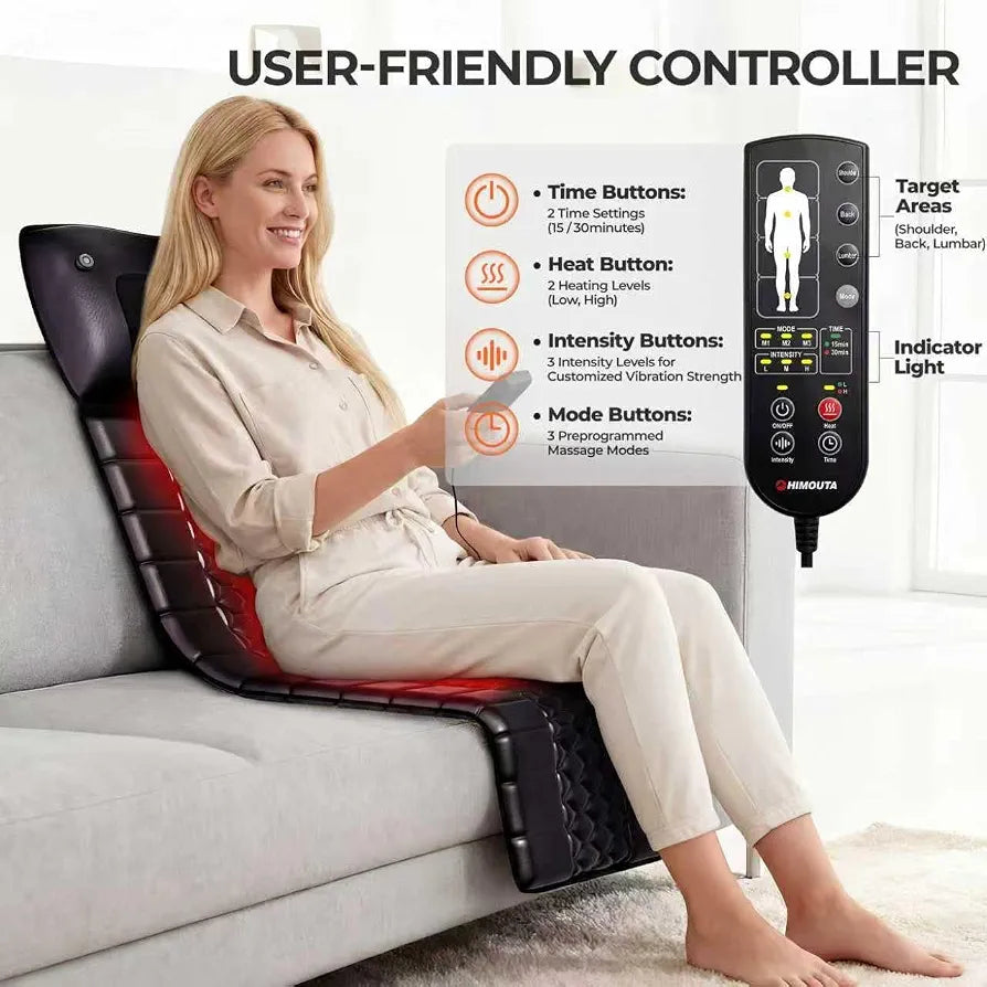 PU Leather Full Body Massage Mat with Heat, Without Foot Massager