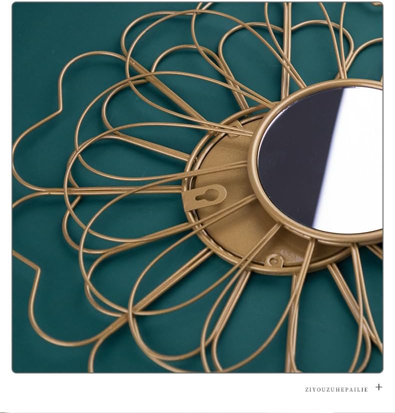 Decorative Wall Mirror Hanging Home Wall Decoration Ornament for Home Room Hallway Office Garden Decor (D)