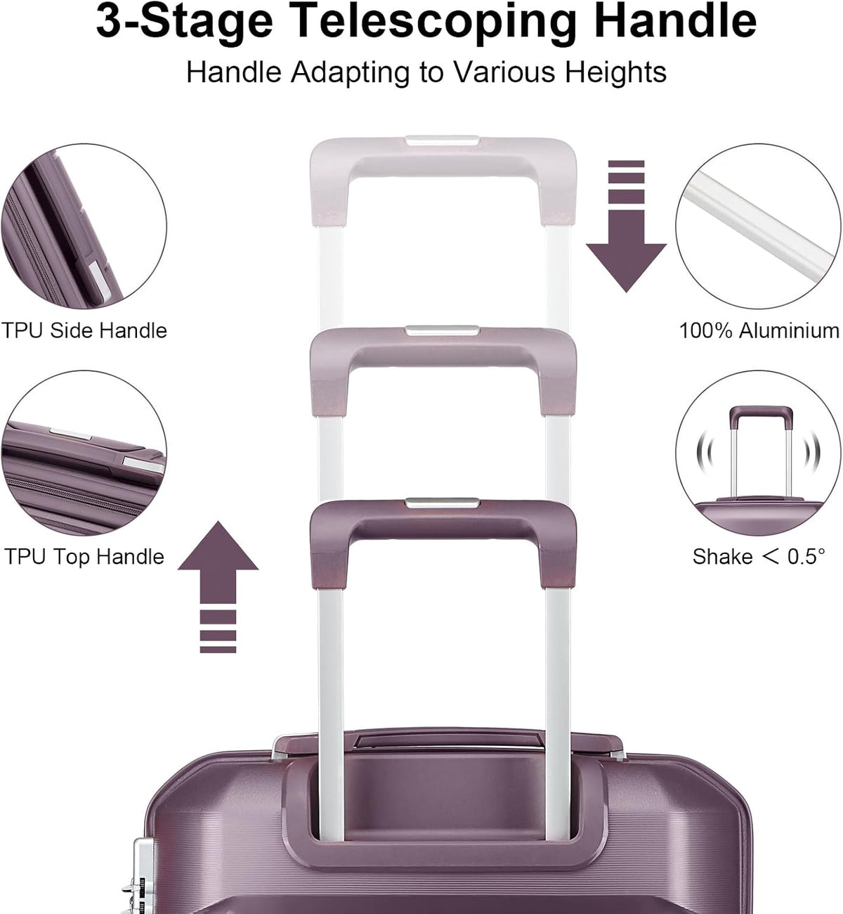 Sea choice Luggage Set 2 Piece Suitcase Set Hard Shell Expandable Luggage with Wheels Hand Luggage Travel Suitcase with TSA Lock 8 Wheels Suitcase Expandable Suitcase Small