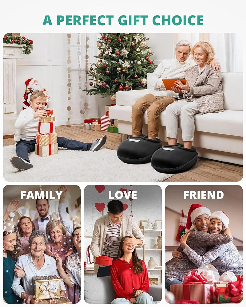 Medcursor Foot Massager Machine with Heat, Deep Kneading Air Compression Feet Massager, Shiatsu Foot Massage for Home or Office Use,Gifts for Women and Men 