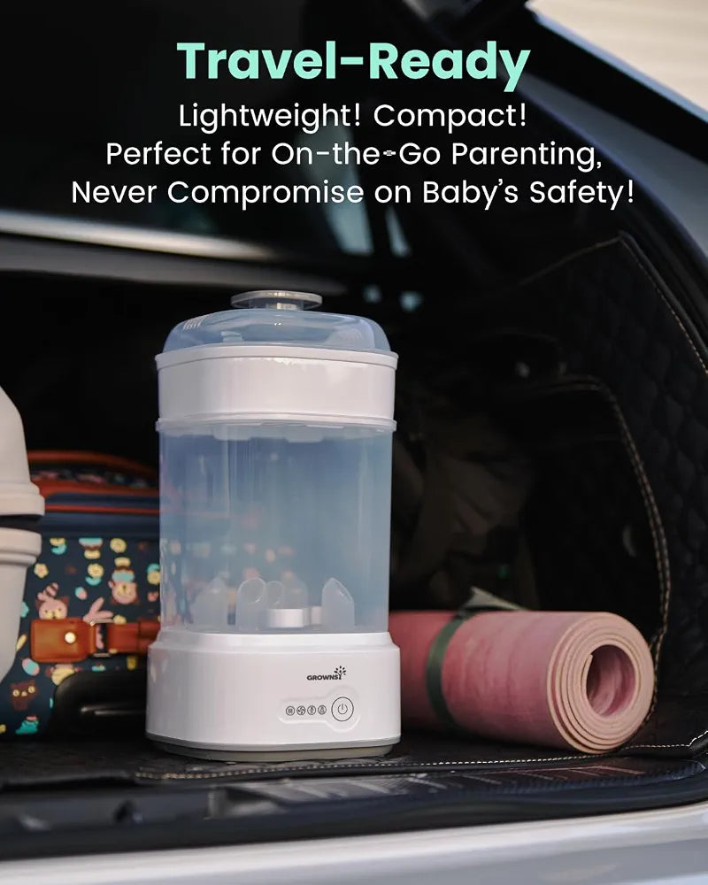 Grownsy Electric Baby Bottle Steriliser and Dryer, 8-Min Sterilisation
