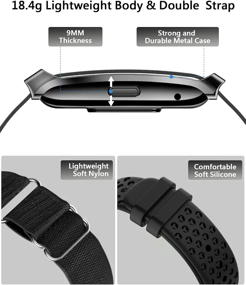 EGQINR Upgrade Smart Bracelet for Men Women, Fitness Trackers, 24/7 Continuous Heart Rate/Blood Pressure/HRV/Stress Monitor, 24H Sleep Tracker, 170+ Sports Modes Smart Wristband with Free APP 2 Bands