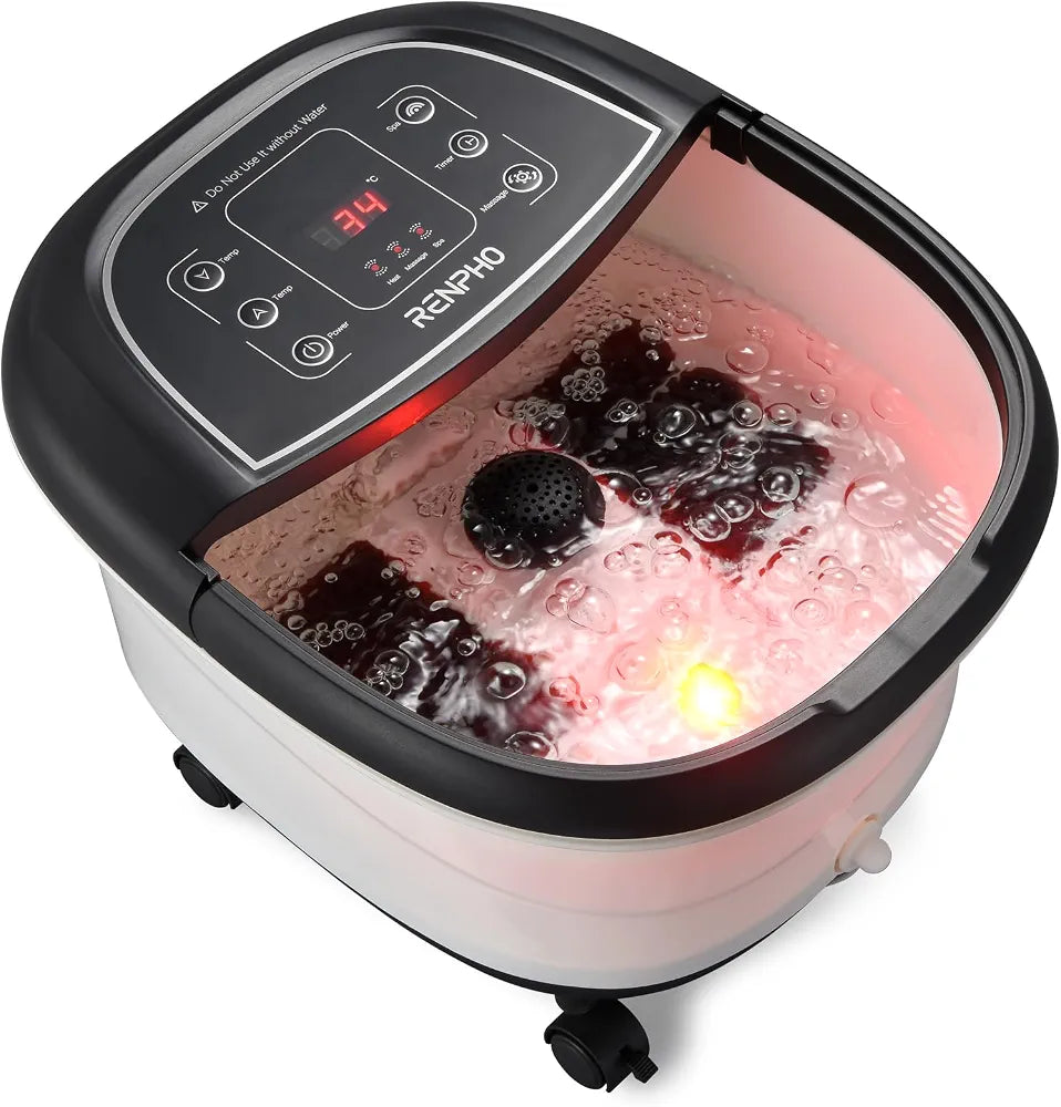 RENPHO Foot Spa and Massager with Heater,Foot Massager,Foot Bath,Deep Black