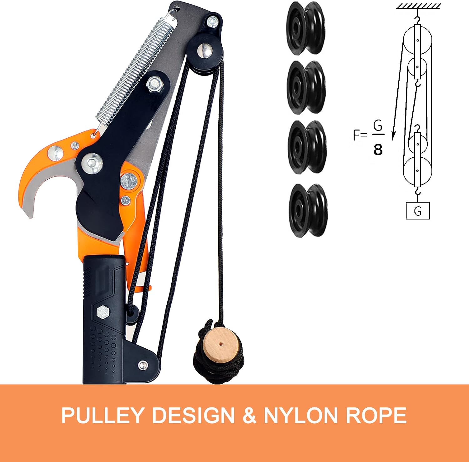 GARCARE Telescopic Tree Pruner & Lopper 2 in 1, Pole Saws for Tree Trimming | 35mm Cutting Capacity, 1.4-2.1m Extension Pole, Lightweight Long Reach Saw for Branches, Carbon Steel Blade