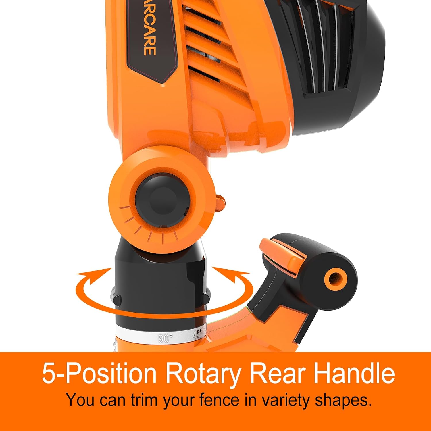 GARCARE 2-in-1 Electric Hedge Trimmer & Pole Pruner 4.8A 20" Laser Blade