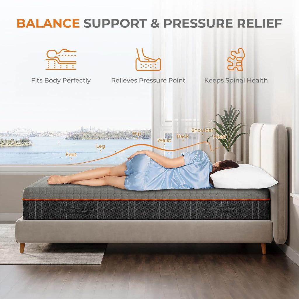 Uliyati Single Mattress Gel Memory Foam Mattress, Medium, 90x190×18CM | Breathable Mattress for Cool Sleep & Pressure Relief, Motion Isolation 18CM Single(90x190cm)