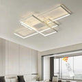 White Modern LED Ceiling Light, Dimmable Remote Control, 50W, 90cm