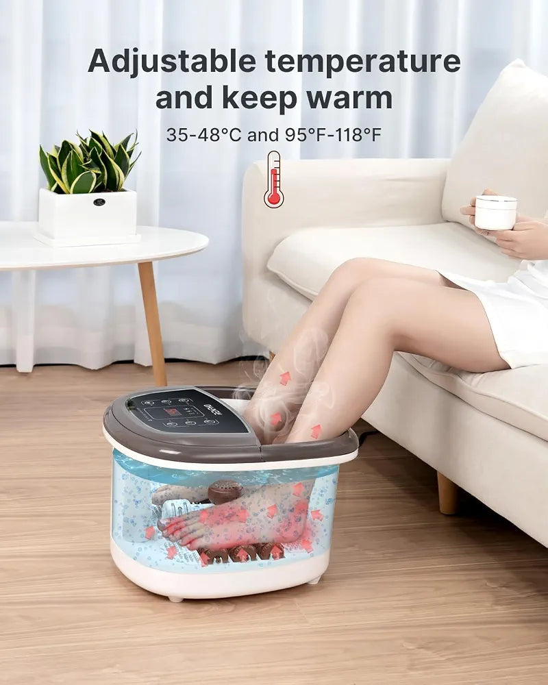 RENPHO Foot Spa and Massager with Heater, Foot Massager, Foot Bath, Brown