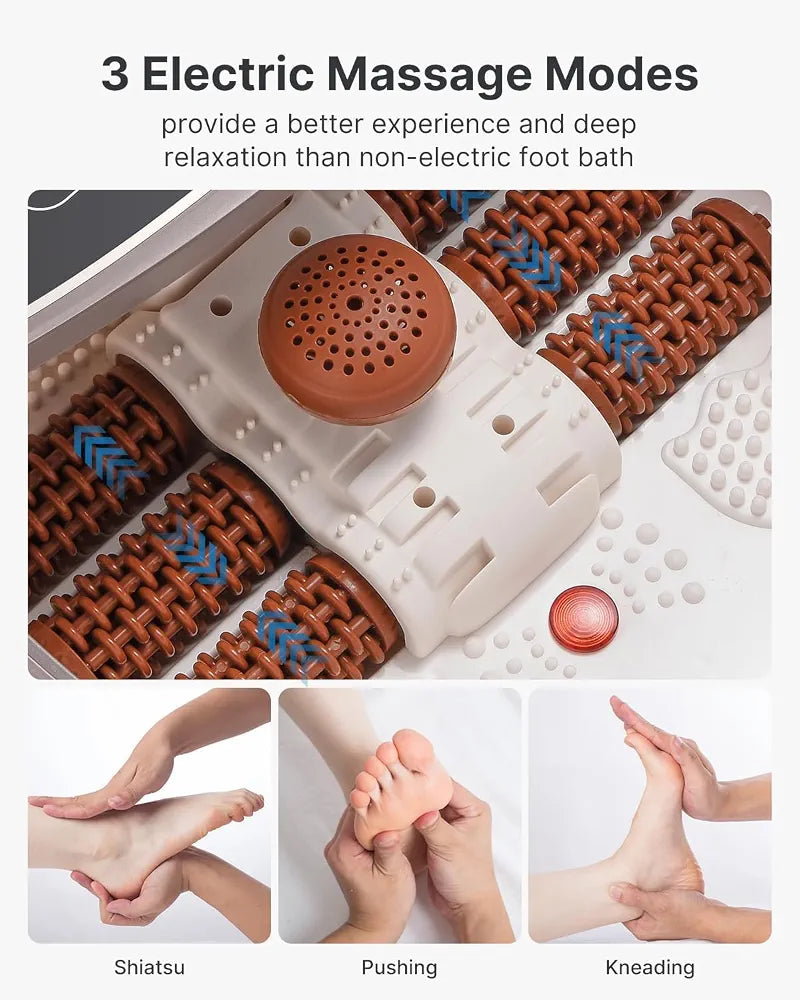 RENPHO Foot Spa and Massager with Heater, Foot Massager, Foot Bath, Brown