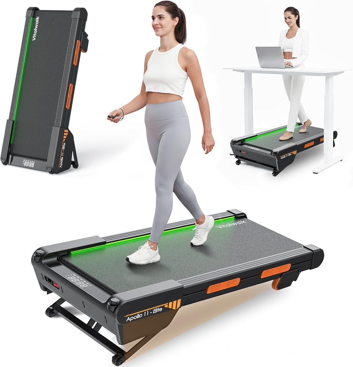 Walking Pad treadmill with Wide Belt and Auto Incline