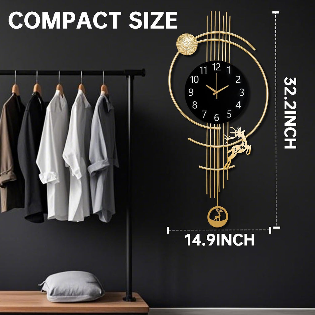 Large Wall Clocks for Living Room, Silent Non Ticking Battery Operated Oversized Modern Wall Clock