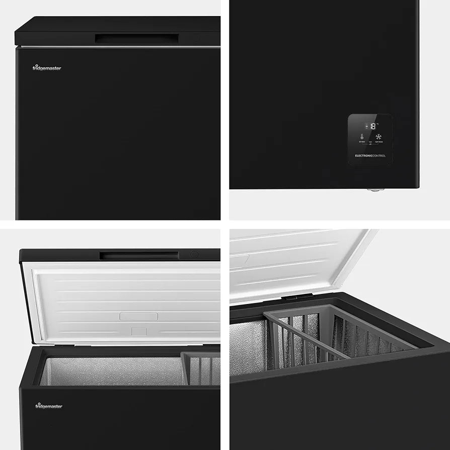 Fridgemaster MCF200EB 198L Chester Freezer 4 Star Freezer Rating - 55.9D x 78.7W x 85.8H cm Black - E Rated