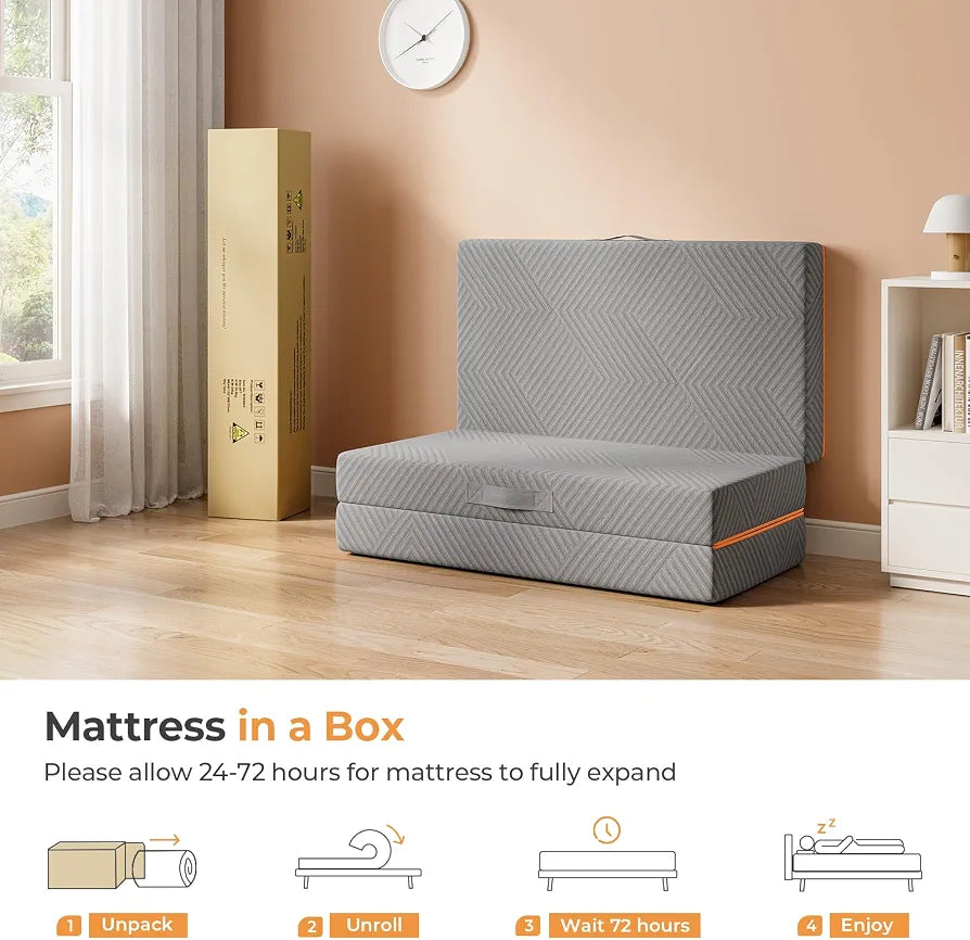 Vesgantti Folding Mattress Double 15CM Memory Foam Foldable Mattress