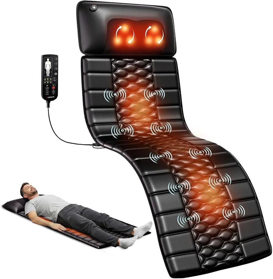 PU Leather Full Body Massage Mat with Heat, Without Foot Massager