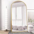 Beauty4U Arched Full Length Mirror 200x100cm, Gold | Free Standing, Hanging or Leaning, Arched Top Large Floor Mirror with Aluminum Alloy Frame for Living Room or Bedroom