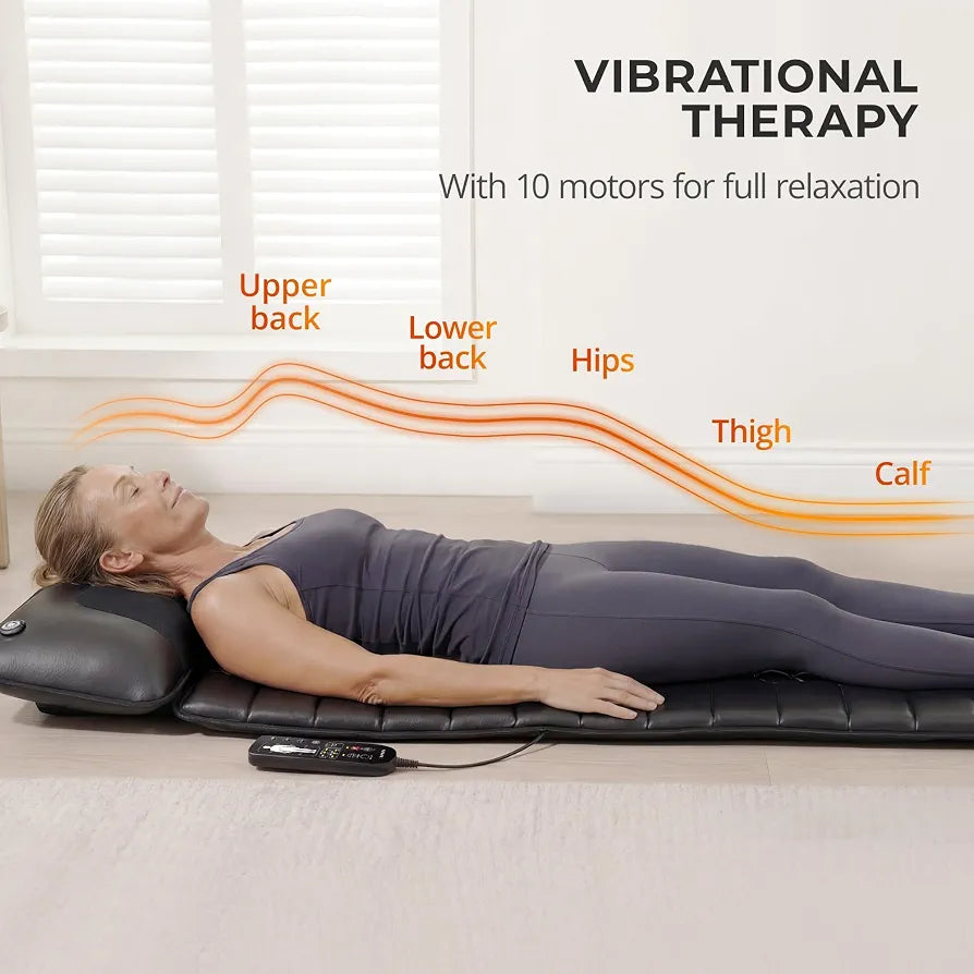 PU Leather Full Body Massage Mat with Heat, Without Foot Massager