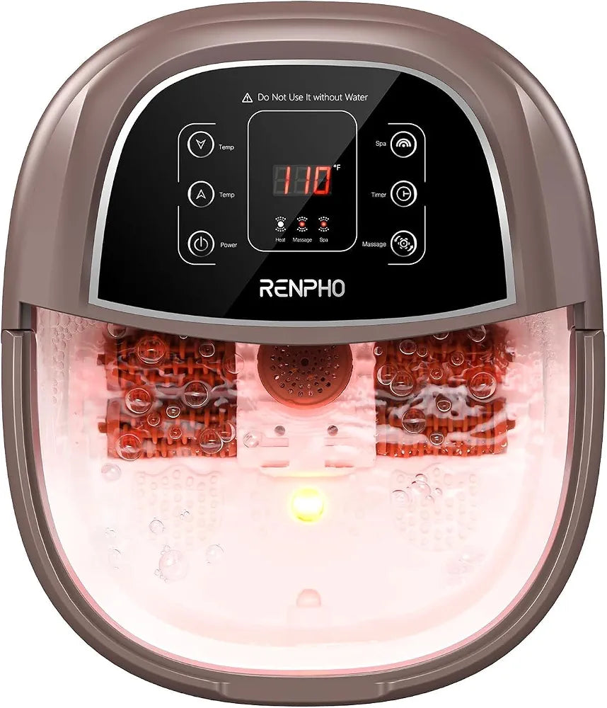 RENPHO Foot Spa and Massager with Heater, Foot Massager, Foot Bath, Brown