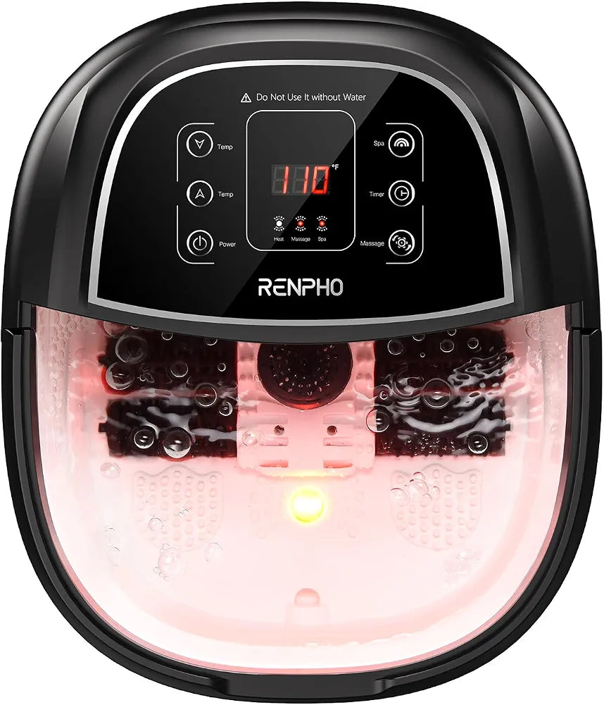 RENPHO Foot Spa and Massager with Heater,Foot Massager,Foot Bath,Deep Black
