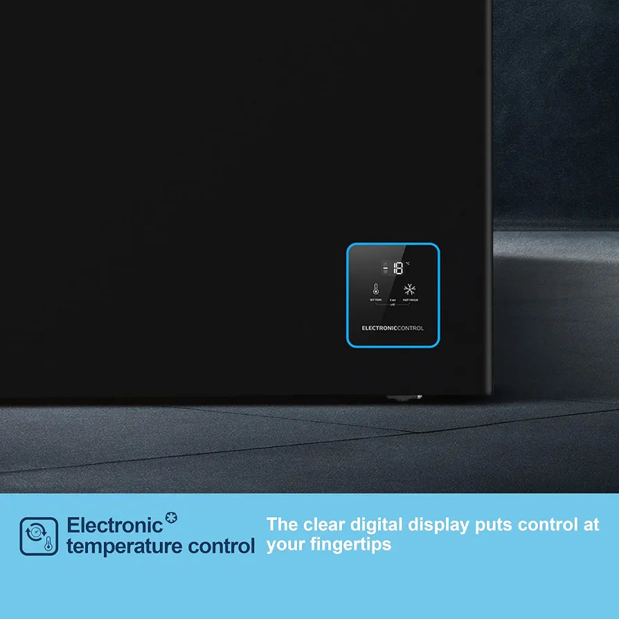 Fridgemaster MCF200EB 198L Chester Freezer 4 Star Freezer Rating - 55.9D x 78.7W x 85.8H cm Black - E Rated