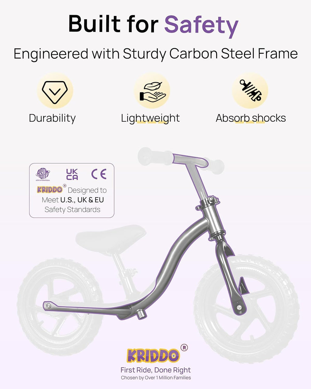 Toddler Balance Bike for 2-5 Year Olds with Training Footrest