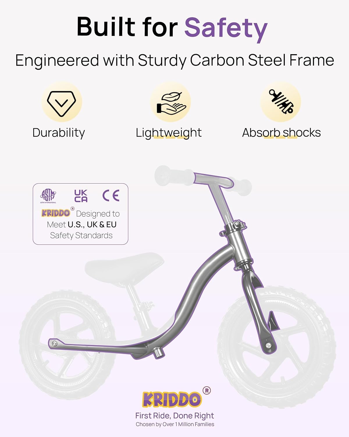 Toddler Balance Bike for 2-5 Year Olds with Training Footrest