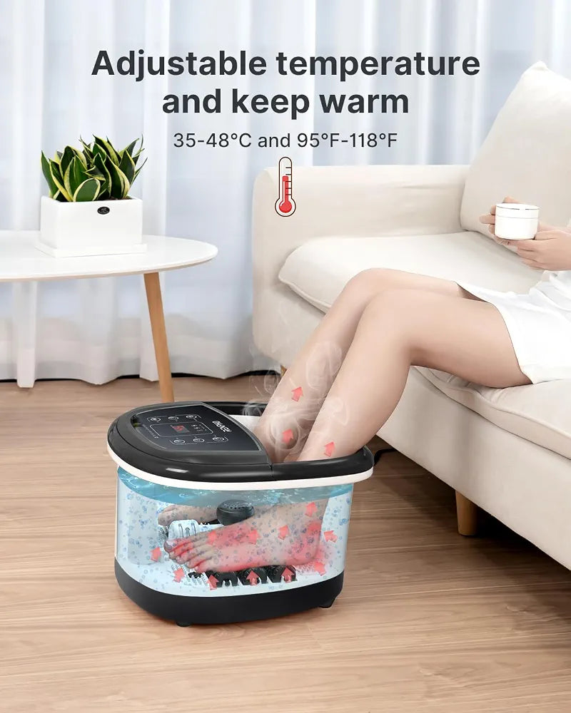 RENPHO Foot Spa and Massager with Heater,Foot Massager,Foot Bath,Deep Black