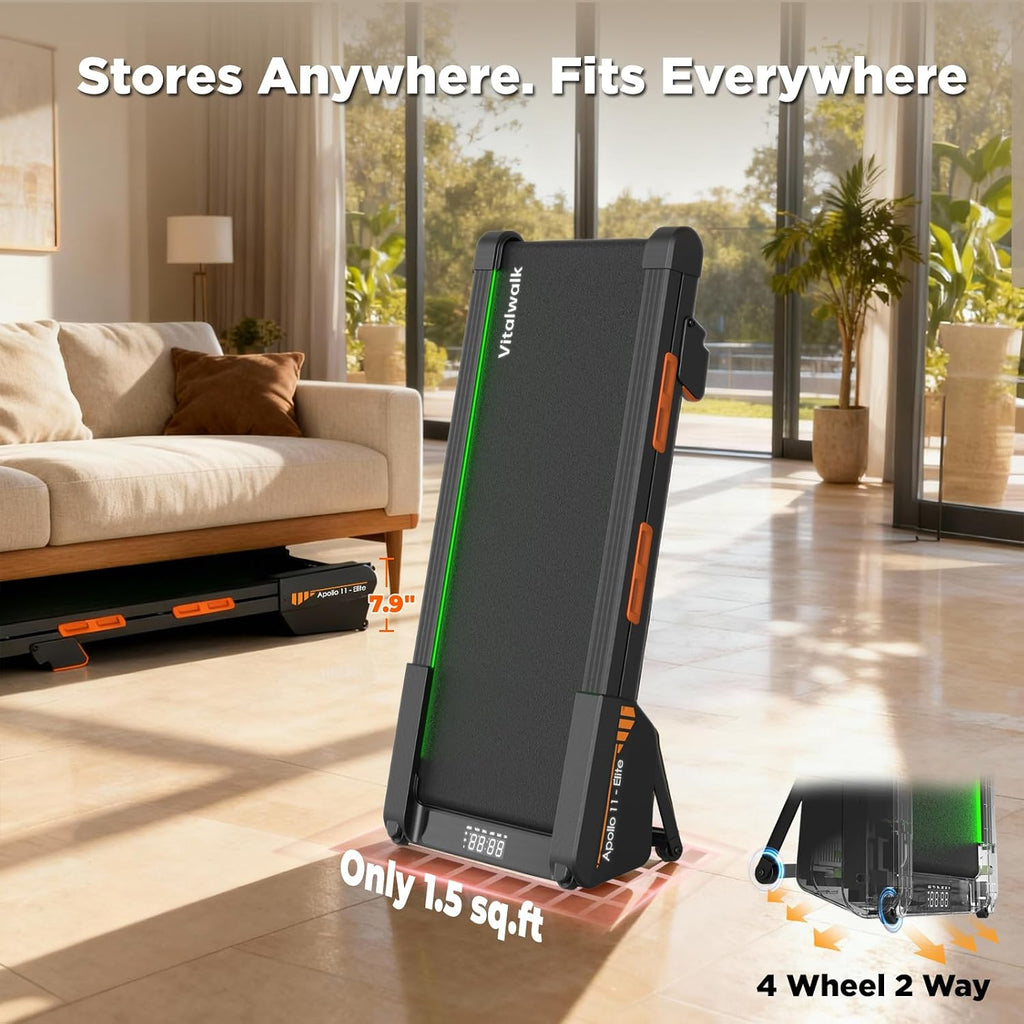 Walking Pad treadmill with Wide Belt and Auto Incline